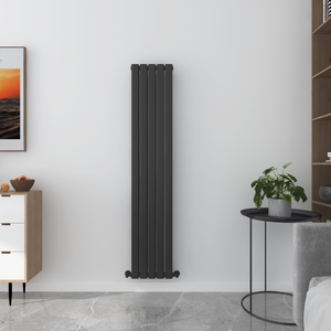 Milan Designer Vertical Flat Panel Radiator - Various Sizes - Black - 350