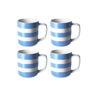 Set of 4 Cornish Blue Mugs 10oz/28cl