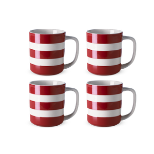 Set of 4 Cornish Red Mugs 10oz/28cl