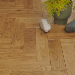 Carrara Luxe Natural Lacquered Oak Herringbone Engineered Wood Flooring