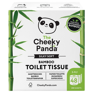 The Cheeky Panda Toilet Roll 3 Ply PFTOILT48 48 Rolls of 200 Sheets