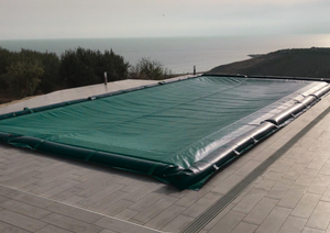 Telo di Copertura Invernale 5,40X 10,40 MT per Piscina 4X9 MT con Tubolari Perimetrali & Asole + BORDATURA con RISVOLTO & DOPPIA CUCITURA - Made in Italy - 450 gr/mq - GARANZIA 3 ANNI