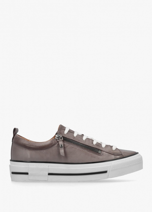 Filician Grey Leather Side Zip Trainers