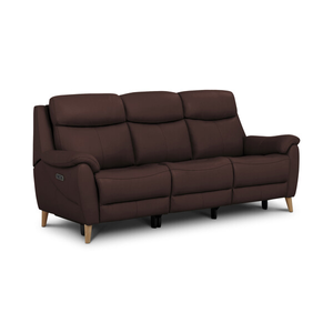 Brunel 3 Seater Electric Recliner Sofa in Chestnut Leather