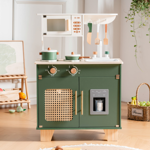 ROBUD Wooden 3 Pieces Kids Kitchen Playset - Vintage Green