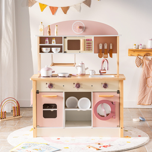 ROBUD Wooden Kids Kitchen PlaySet Series -Pink