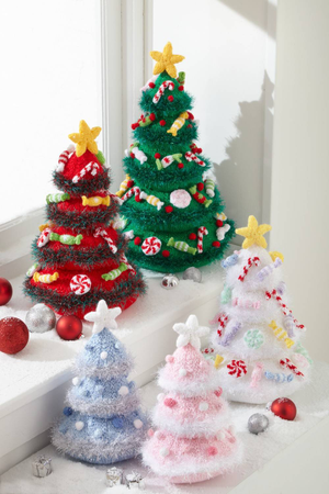 Christmas Trees in King Cole Tinsel Chunky, Glitz DK and Big Value Chunky (9195)