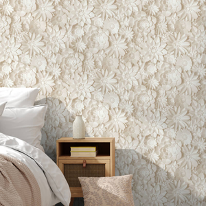 Fine Decor Dimensions 3D Effect Floral Natural Wallpaper - FD43604