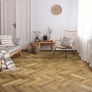 90mm Engineered Brushed & UV Oiled Natural Charnwood Oak Parquet Block Wood Flooring 1.07m²