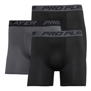 Pro Player Mens Performance Three Pack Boxers Black/Grey