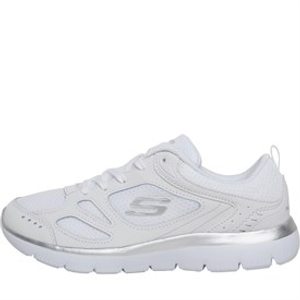 SKECHERS Womens Summits Suited Trainers White/Silver