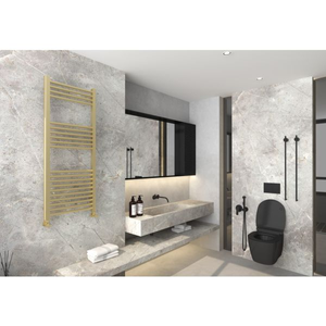 Detroit Towel Radiator - Various Sizes - Brushed Brass - 1200x500