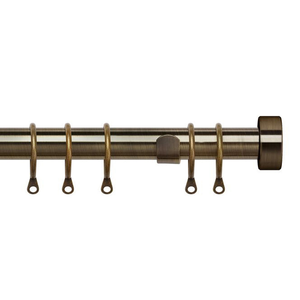 25-28mm Pristine Stud End Cap Pole Extendable Curtain Pole Antique Brass