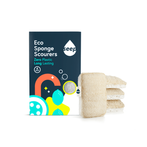 Seep Compostable Sponge with Loofah Scourer (4 Pack)
