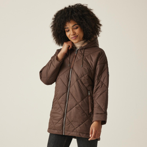 Regatta Womens Emilia Hooded Winter Padded Jacket - 12 / Dark Brown