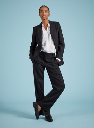 Skye Responsible Pure Wool Trousers - 14 (UK Size 14) / Caviar Black