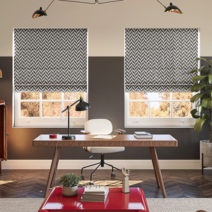 Chevron Stripe, Charcoal - Twist&Fit Roman Blind