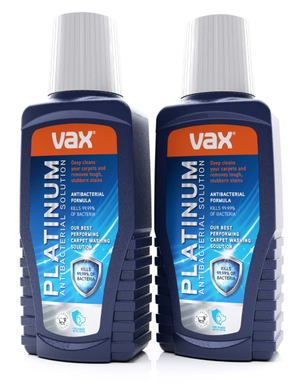 Vax Platinum Antibacterial 2x500mL Pack Carpet Cleaner Solution Rugs Shampoo