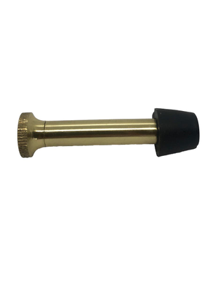 Spring Projection Wall/Skirting Mount Door Stop - Brass - 3" - Hardware Solutions