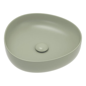 Pebble Small Slim Edge Basin Olive Ceramic 400mm Above Counter [299591]