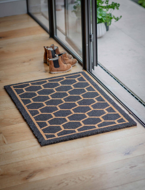 Hexagon Doormat Large Charcoal