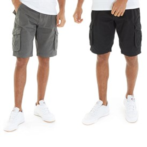Onfire Mens Two Pack Cargo Shorts Black/Grey