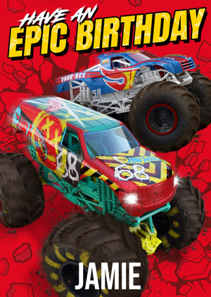 Hot Wheels Monster Jam Trucks Have An Epic Birthday Card