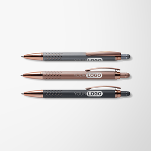 Engraved Mineral Diamond Stylus Pen with Chevron Grip