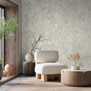 Crown Ember Abstract Fur Effect Grey Metallic Wallpaper - M1860