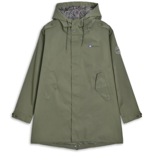 Lambretta Mens Waterproof Paisley Lined Parka - Khaki - XL / Khaki