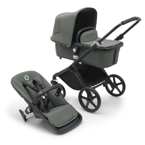 Bugaboo Fox Cub Complete with Raincover - Black/Forest Green