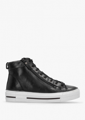 Annaken Black Leather High Top Trainers