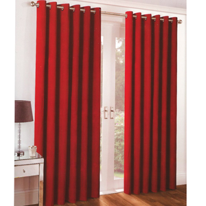 Riga 90 x 90 Red Ready Made Eyelet Curtains