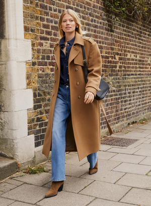 Ingrid Belted Wool Trench Coat - 10 (UK Size 10) / Taupe