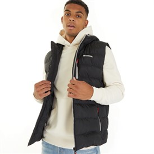 Bench Mens Galban Hooded Puffer Gilet Black