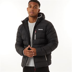 Bench Mens Gaudino Hooded Puffer Jacket Black