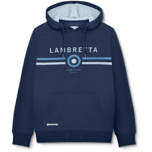 Lambretta Mens Contrast Target Hoodie - L / Navy