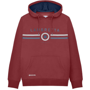 Lambretta Mens Contrast Target Hoodie - XL / Burgundy