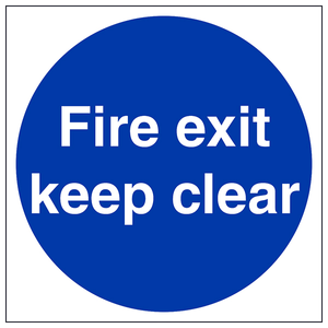 Fire Exit Keep Clear 300 x 300 mm - 3mm Aluminium Composite (