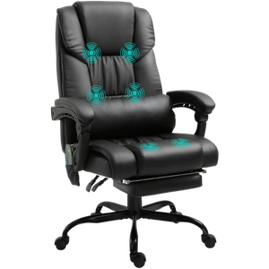 Vinsetto Massage Chair Basic Tilt Fixed Armrest Height-Adjustable Seat Black 120 kg 921-275V70BK 750 x 660 x 1,220 mm