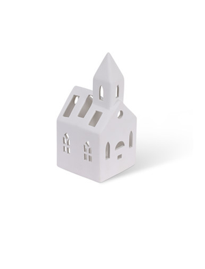 Airdrie Church Tealight Holder White