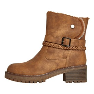 Brave Soul Womens Nora V2 Buckle Boots Brown