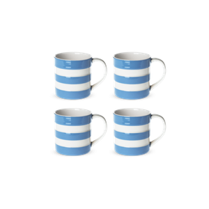 Set of 4 Cornish Blue Mugs 6oz/17cl