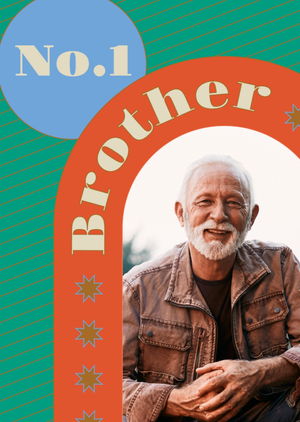 No1 Brother Arched Frame Photo Upload Birthday Card