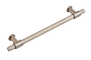Fulham Knurled T-Bar Cabinet & Drawer Handle - Brushed Nickel - 192mm - Elite Knobs & Handles