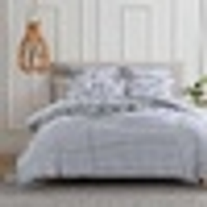 Gingham Quilt Cover Set Grey