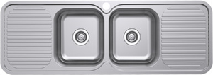 Nugleam Classic Standard 1380 Right Hand 2 Bowl & 2 Drainer 1380mm 1 Tap Hole [136705]