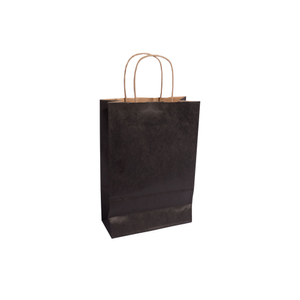 Essentials Range Large Black Paper Gift Bag With Paper Twisted Handles