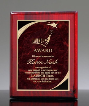 Premium Sweeping Star Plaque - Red Medium