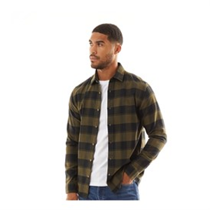 JACK & JONES Mens Joshua Fall Buffalo Long Sleeve Check Shirt Forest Night